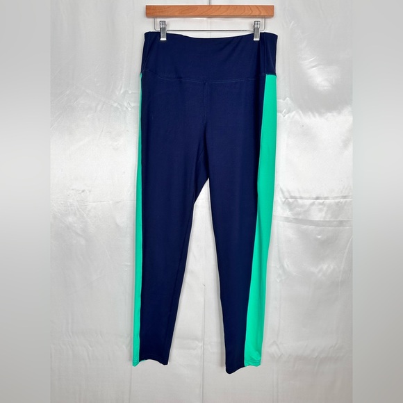 Belle by Kim Gravel Pants - Belle by Kim Gravel Women’s‎ Leggings Size M Navy Aqua Colorblock Hidden Pocket
